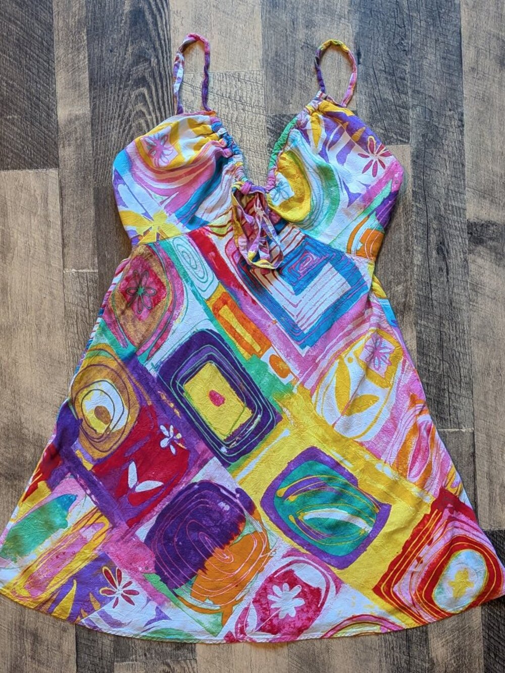 Jams World Sleeveless Mini Dress XS Eye Candy Floral Rayon